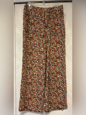 O'Neill Floral wide leg pants in Red, Yellow & Blue